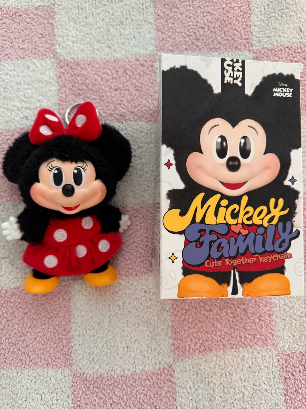 Disney Minnie Mouse Plush Keychain - Black, Red, Yellow